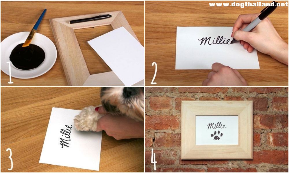 DIY ทำภาพรูป เพ้นท์ เท้าน้องหมา กับ เขียนชื่อ แค่นี้ก้ออาร์ตพอแล้ว