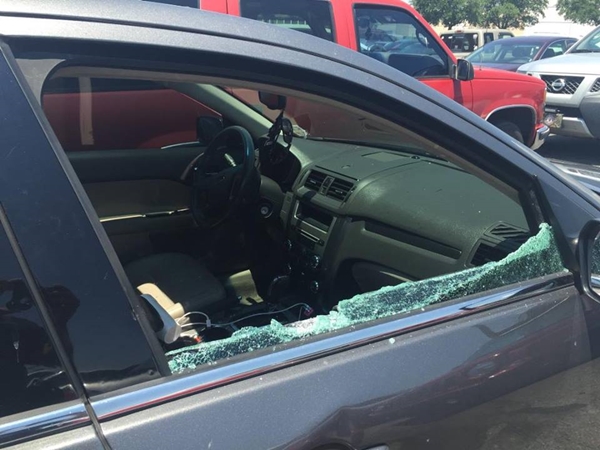 ตำรวจทุบกระจกรถจอดตากแดด ช่วยลูกหมาน้อยที่อยู่ด้านใน ส่งเสียงร้องอย่างอ่อนแรง (มีคลิป)