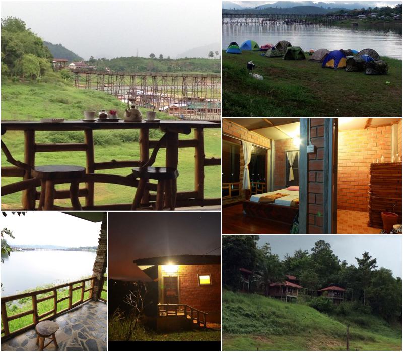 เรนไชน์ รีสอร์ท สังขละบุรี บ้านพักริมน้ำ วิวสะพานมอญ กาญจนบุรี สุนัขพักได้