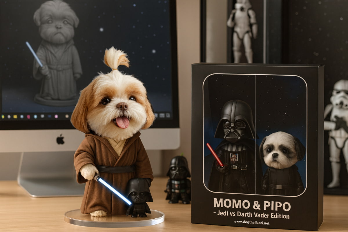 แจกฟรี Prompt Art Toy Figure 2025 | ฟิกเกอร์หมา–แมว–คนด้วย Google AI + ChatGPT + Gemini