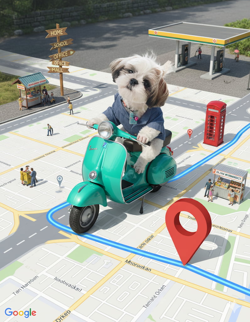 แจก Prompt ฟรี! ทำภาพขี่เวสป้าสีคลาสสิกอยู่บนแผนที่ Google  ...