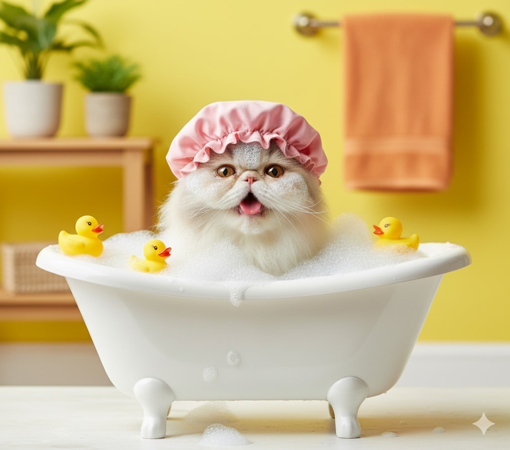 เปิดวาร์ป! Prompt AI Gemini เนรมิตภาพสัตว์เลี้ยงอาบน้ำในห้องพาสเทลสุดคิ้วท์