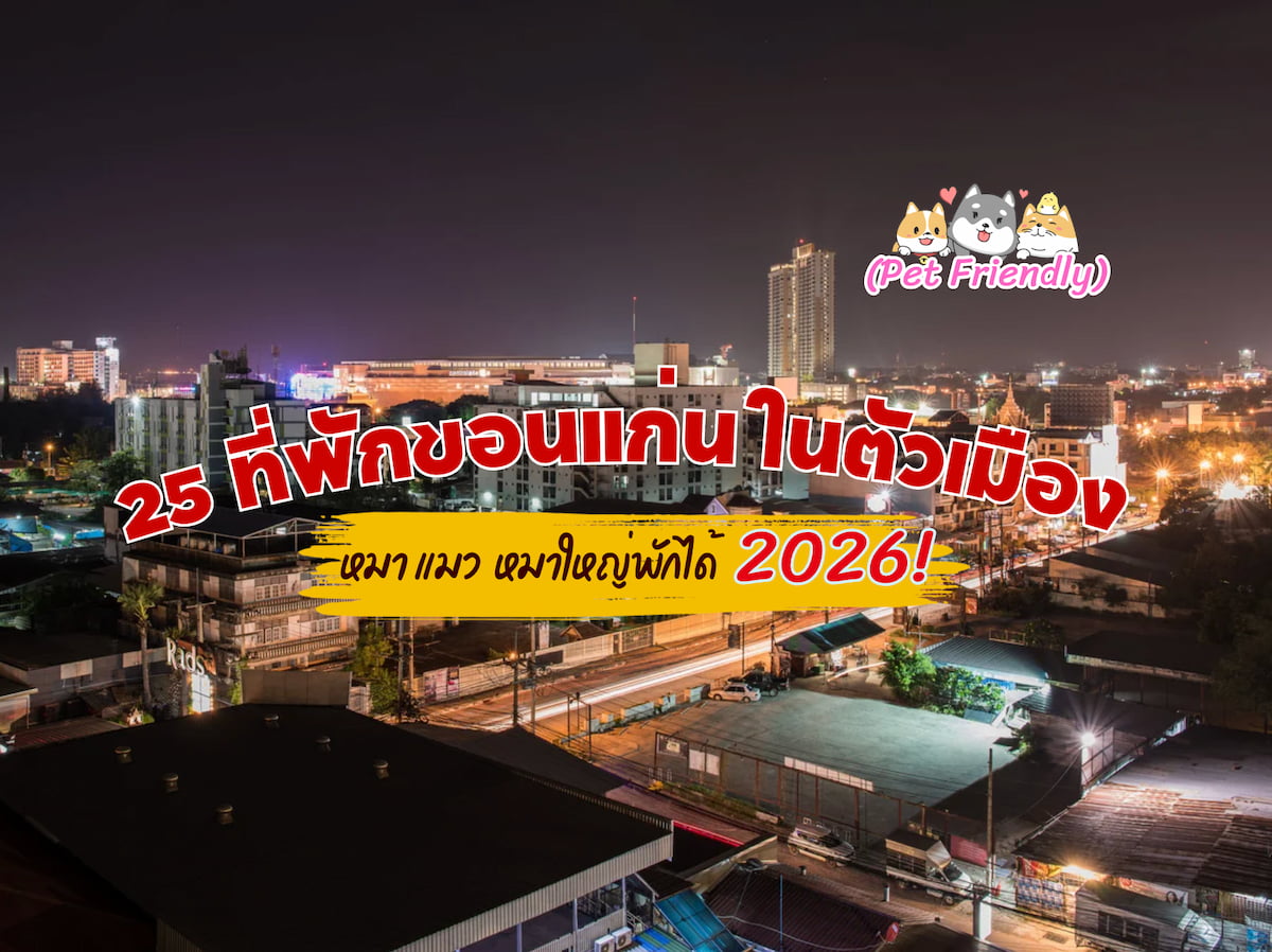 25 ที่พักขอนแก่น Pet Friendly หมาแมวพักได้ (ในเมือง) ใกล้เซ็นทรัล & บึงแก่นนคร 2569