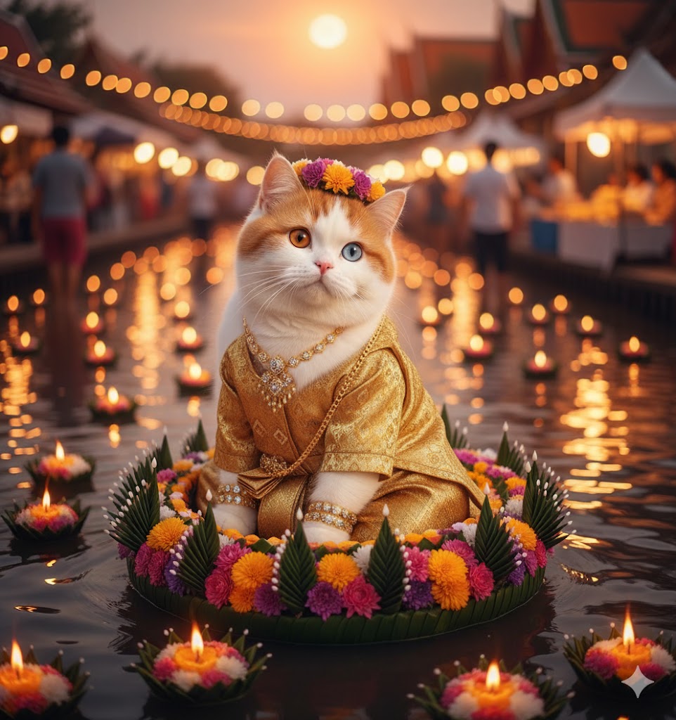 แจก Prompt AI ลอยกระทง 2025: เนรมิตภาพคน & น้องหมาแมวกระต่าย ในชุดไทยสุดหรู สุดปัง สมจริง 8K