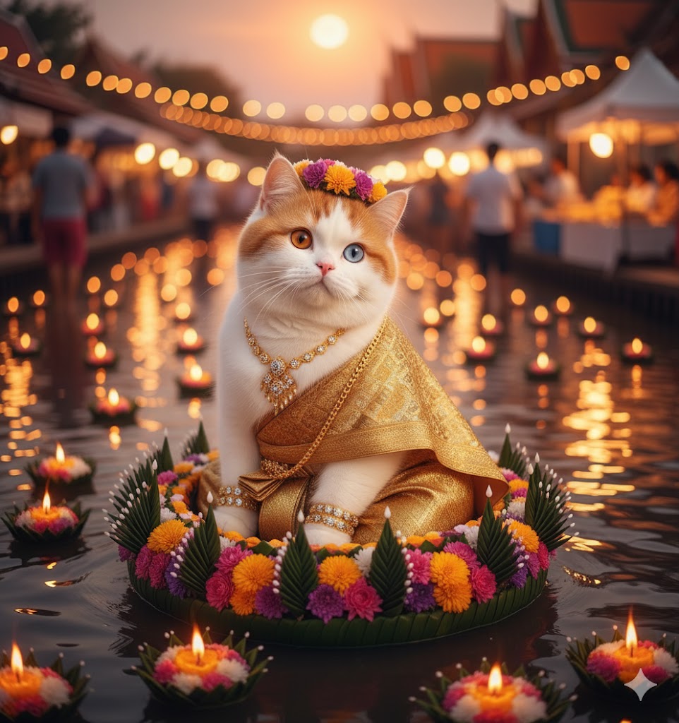 แจก Prompt AI ลอยกระทง 2025: เนรมิตภาพคน & น้องหมาแมวกระต่าย ในชุดไทยสุดหรู สุดปัง สมจริง 8K