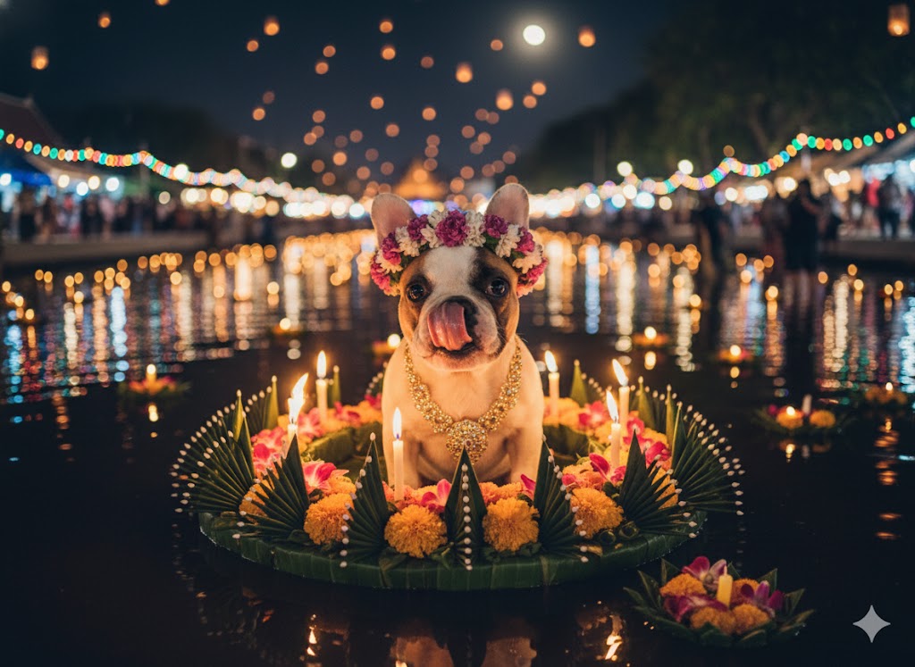 แจก Prompt AI ลอยกระทง 2025: เนรมิตภาพคน & น้องหมาแมวกระต่าย ในชุดไทยสุดหรู สุดปัง สมจริง 8K