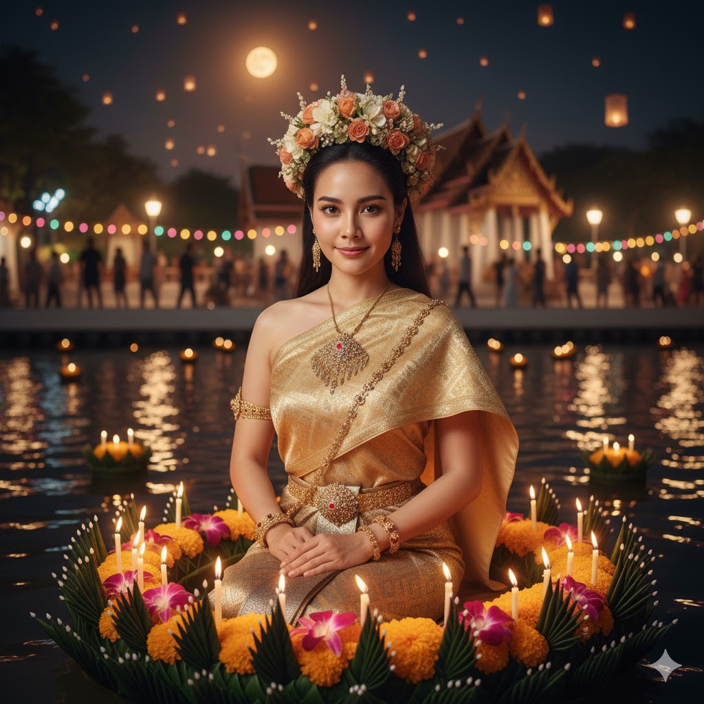 แจก Prompt AI ลอยกระทง 2025: เนรมิตภาพคน & น้องหมาแมวกระต่าย ในชุดไทยสุดหรู สุดปัง สมจริง 8K