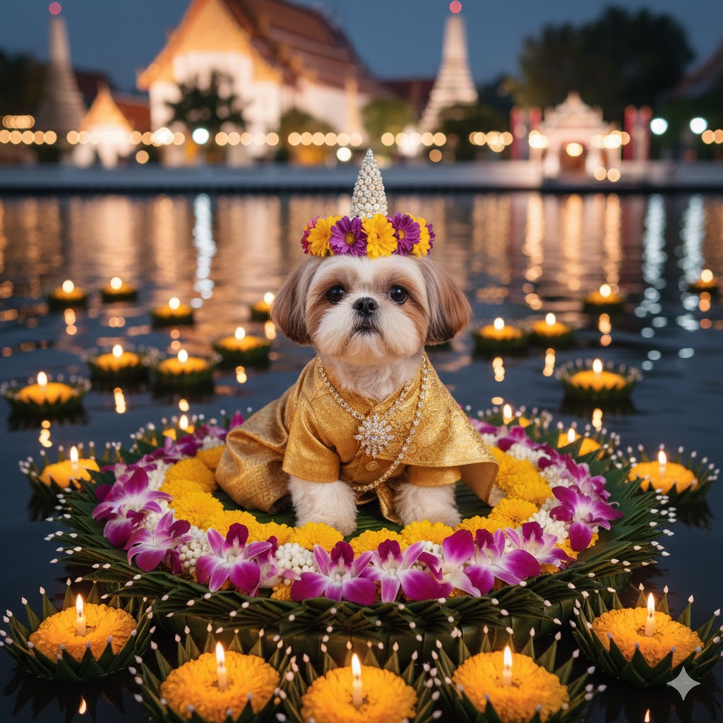 แจก Prompt AI ลอยกระทง 2025: เนรมิตภาพคน & น้องหมาแมวกระต่าย ในชุดไทยสุดหรู สุดปัง สมจริง 8K