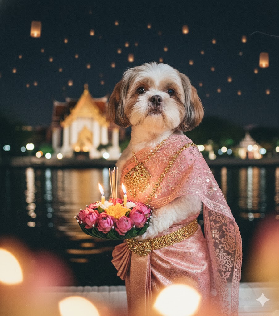 แจก Prompt AI ลอยกระทง 2025: เนรมิตภาพคน & น้องหมาแมวกระต่าย ในชุดไทยสุดหรู สุดปัง สมจริง 8K