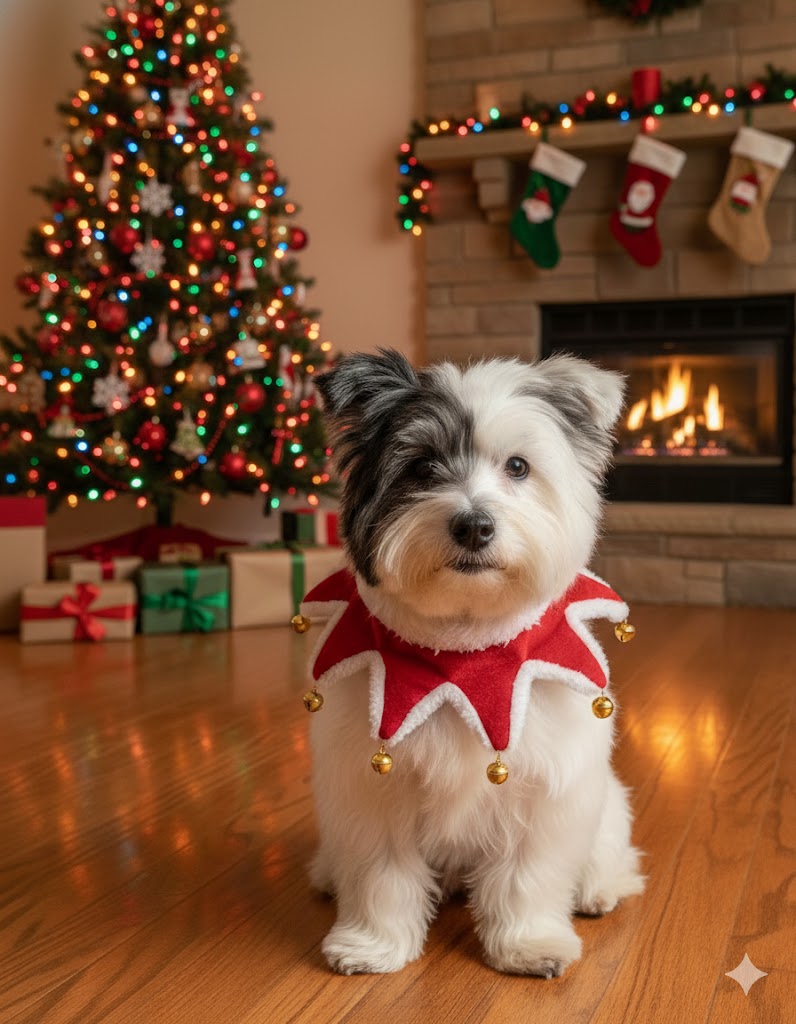 Prompt AI คริสต์มาส 2025: ฟรี! ทำภาพหมาแมว สัตว์เลี้ยง ในชุดเอลฟ์/ซานต้า 8K