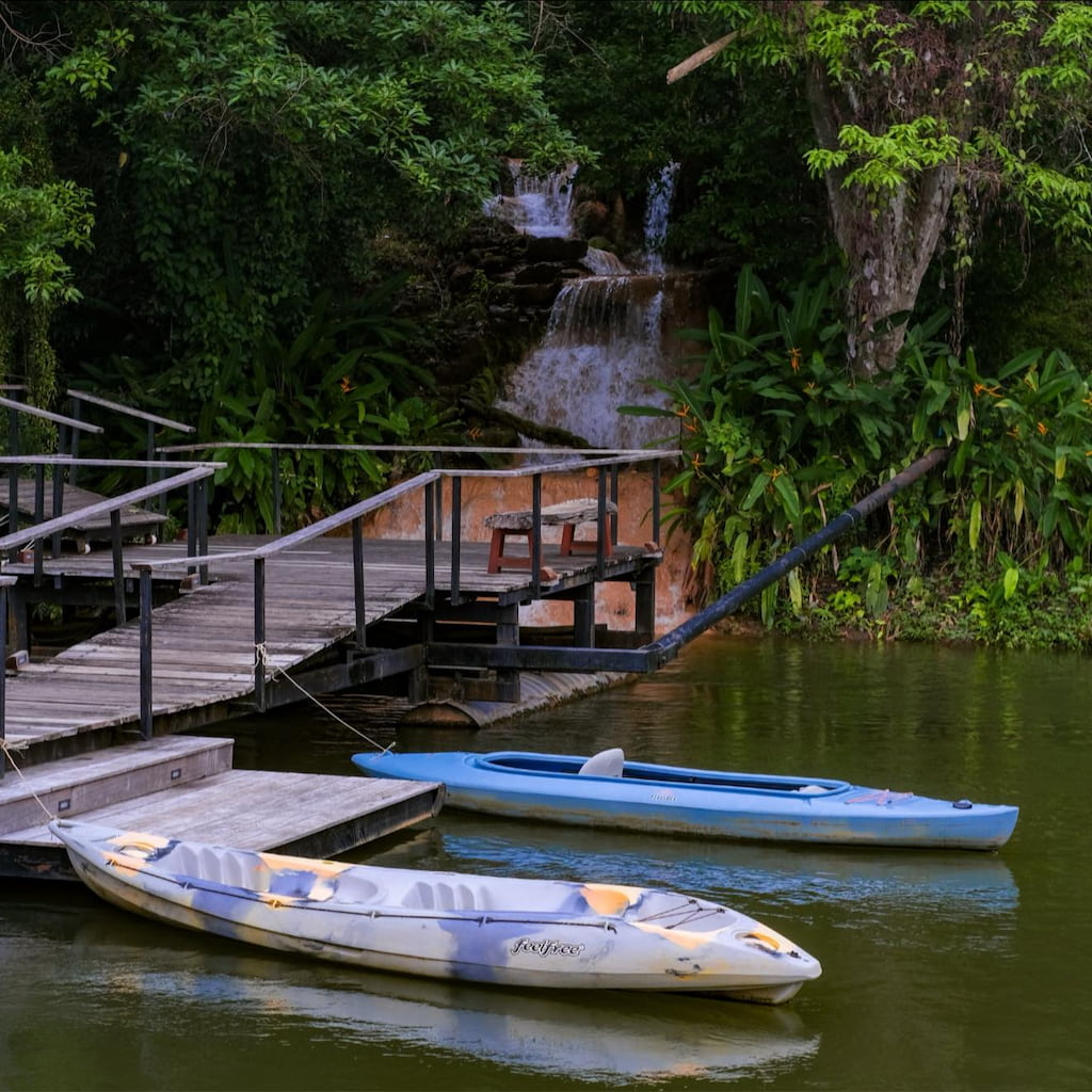 เฌอลินน์ รีสอร์ท กาญจนบุรี: ที่พัก Pet Friendly หมาใหญ่พักได้! แพริมน้ำ  วิวแม่น้ำแควน้อย