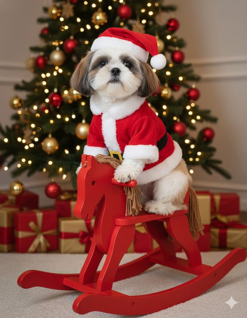 3 Prompt AI Pet Portrait คริสต์มาสสำหรับ หมา-แมว | แปลงโฉมสัตว์เลี้ยงเป็นซานต้า/แฟนซี ด้วย AI 100%