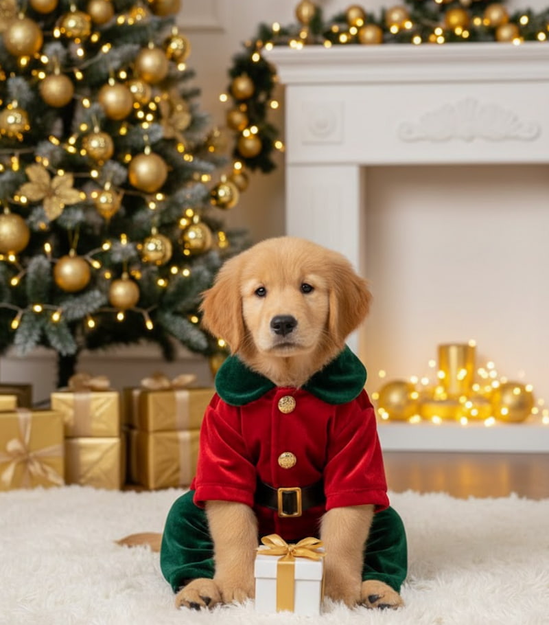 3 Prompt AI Pet Portrait คริสต์มาสสำหรับ หมา-แมว | แปลงโฉมสัตว์เลี้ยงเป็นซานต้า/แฟนซี ด้วย AI 100%