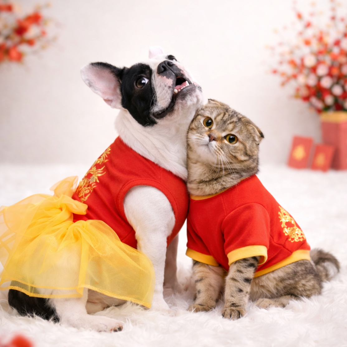 อัปเดตเทรนด์ 2026! ชุดจีนหมาแมวสุดน่ารัก ชุดตรุษจีนหมาใหญ่ มีไซส์ครบตั้งแต่น้องแมวจนถึงหมาใหญ่