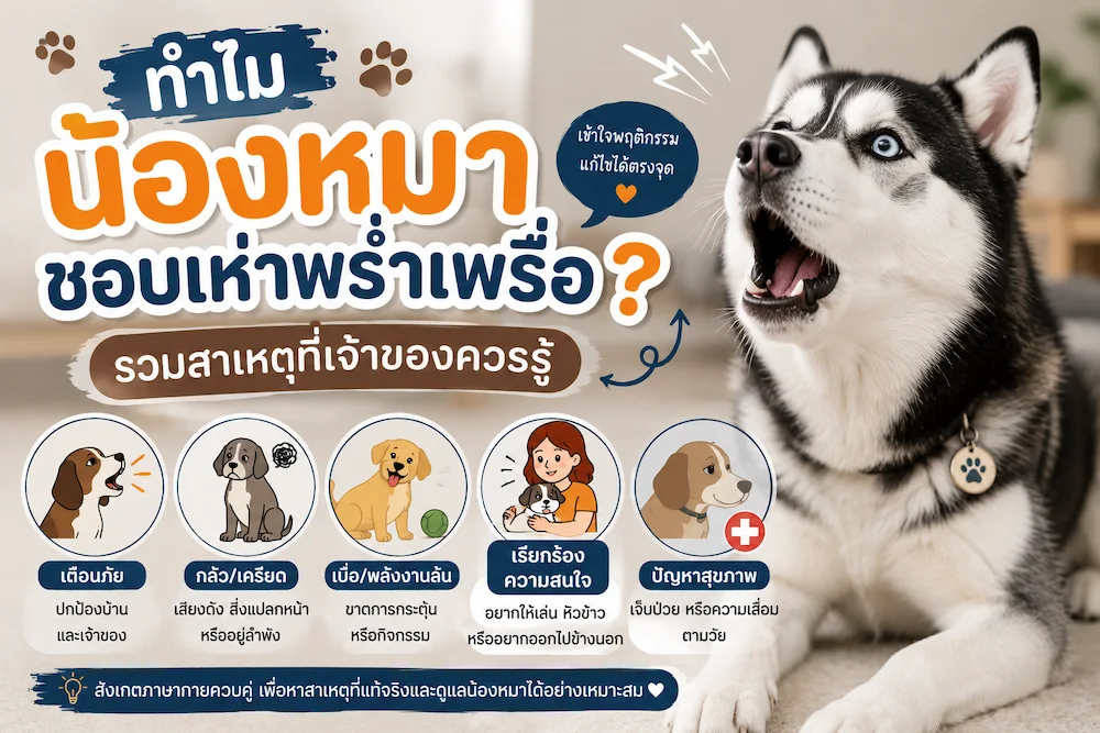 ทำไมน้องหมาชอบเห่าพร่ำเพรื่อ? รวมสาเหตุที่เจ้าของควรรู้