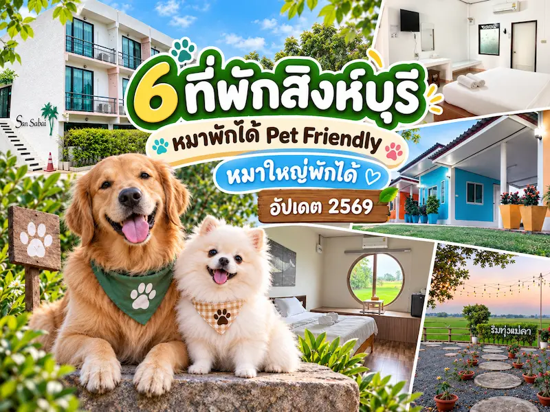 6 ที่พักสิงห์บุรีหมาพักได้ Pet Friendly หมาใหญ่พักได้ อัปเดต 2569