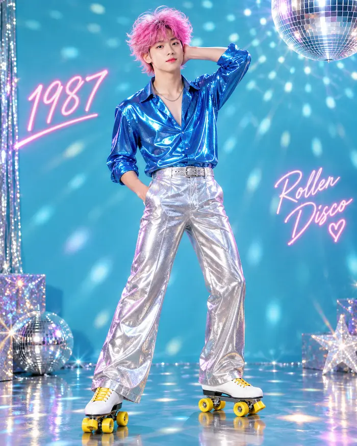 แจก Prompt ทำภาพ Roller Star ยุค 80 เปลี่ยนรูปหมา แมว คน ให้เป็นดาวโรลเลอร์ดิสโก้ปี 1987