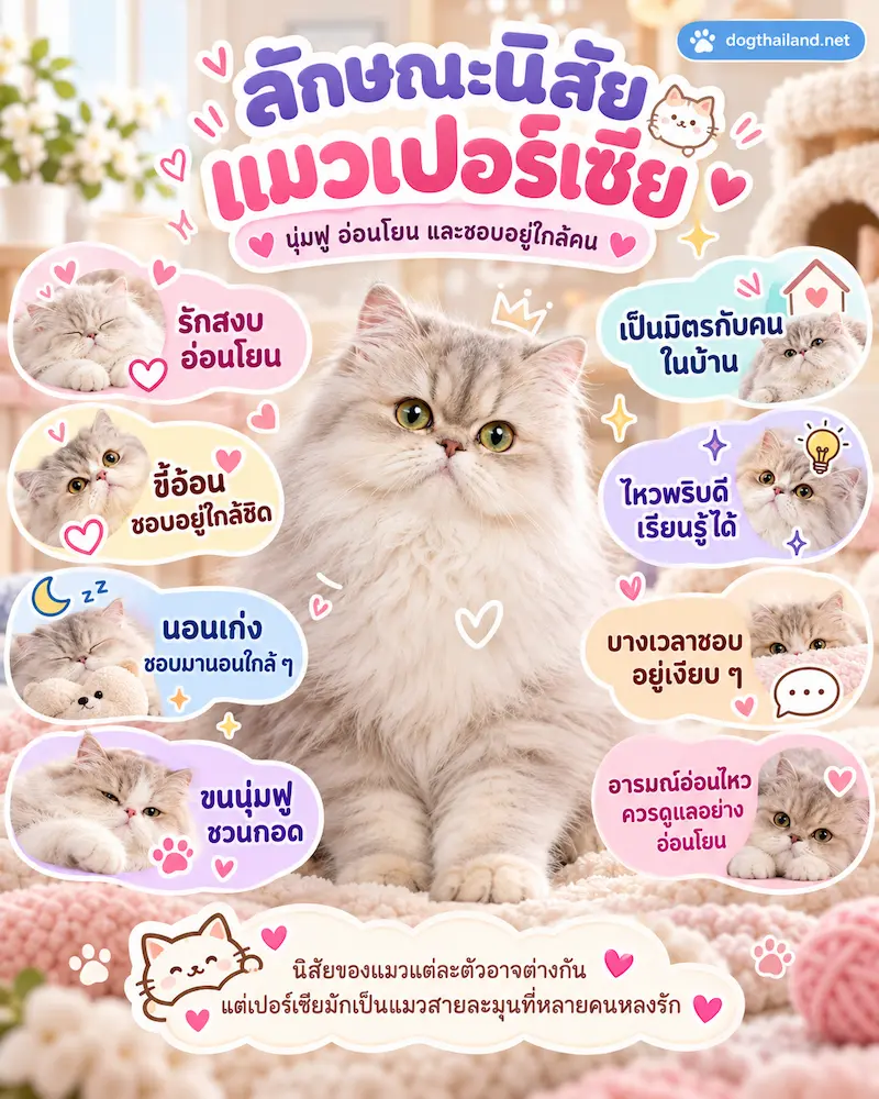 แมวเปอร์เซีย Persian ลักษณะนิสัย วิธีเลี้ยง อาหาร โรคที่ควรระวัง และราคา