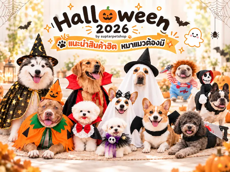 ชุดฮาโลวีนหมาแมว Halloween 2026 เสื้อหมา เสื้อแมว ชุดแฟนซี หมวก ปีกค้างคาว หมาใหญ่ใส่ได้ 