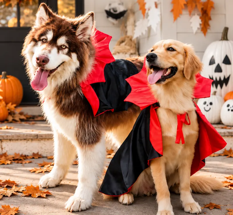 ชุดฮาโลวีนหมาใหญ่ เสื้อคลุมแวมไพร์ แดร็กคูล่า Dracula Costume