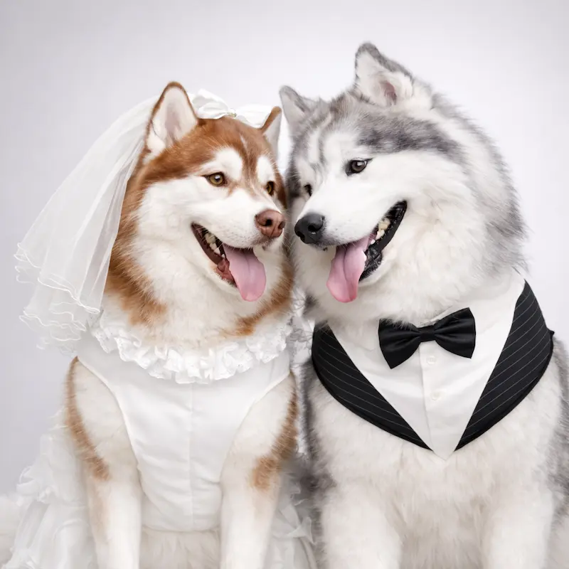 แฟชั่นชุดแต่งงานหมา สไตส์เจ้าหญิงเจ้าชาย ชุดแต่งงานหมาแมว สูทหมาใหญ่ หรู หลายแบบ