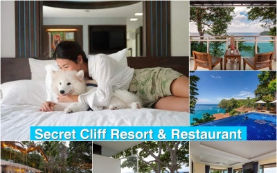 พาหมาเที่ยวทะเลภูเก็ต Secret Cliff Resort & Restaurant ที่พักราคาหลักร้อย สัตว์เลี้ยงเข้าพักได้ วิวทะเล สวนสวยร่มรื่น